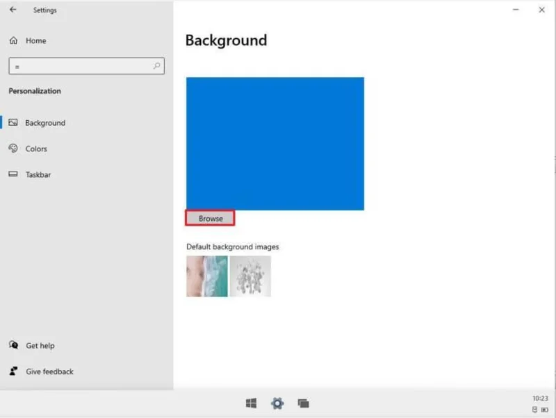 How to change desktop background on Windows 10X