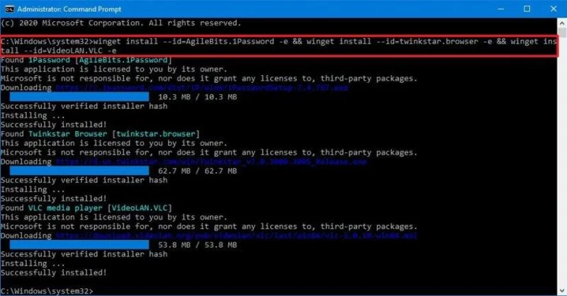 How to install multiple apps using winget with winstall on Windows 10