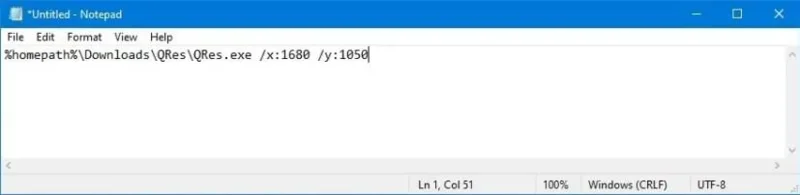 How to change screen resolution with command on Windows 10