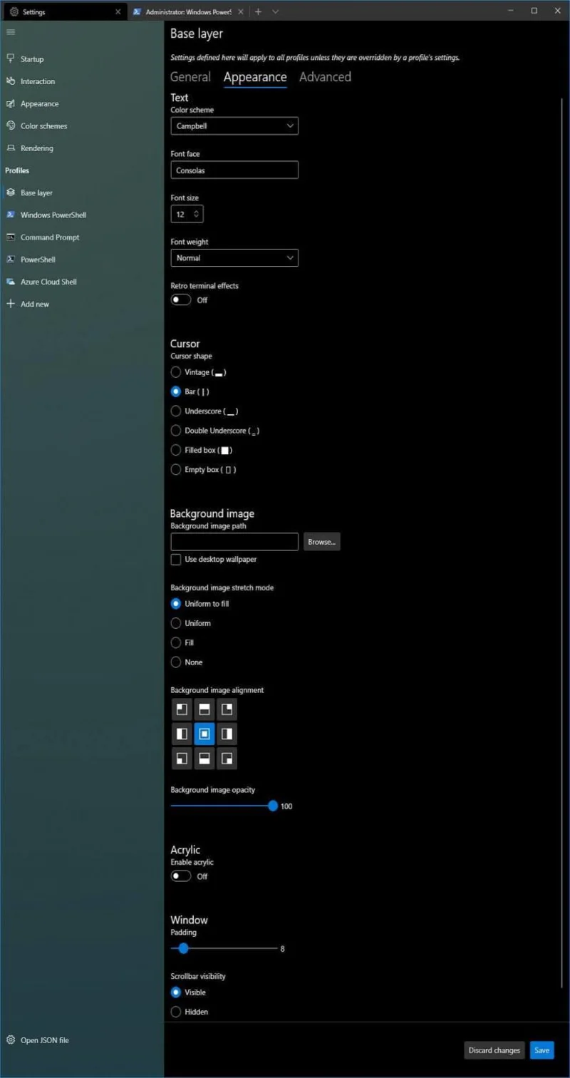 WINDOWS TERMINAL NEW SETTINGS UI CLOSER LOOK