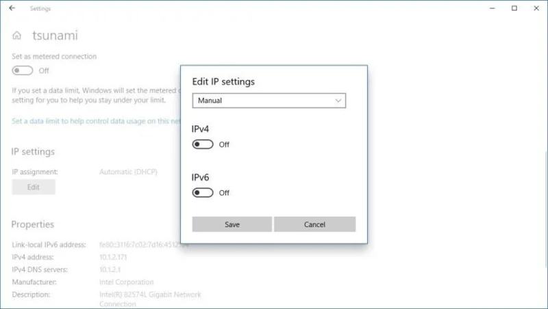How to set a static IP address on Windows 10