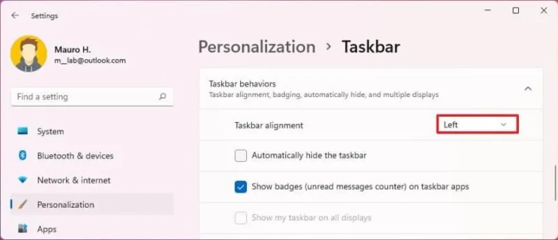How to customize Taskbar on Windows 11