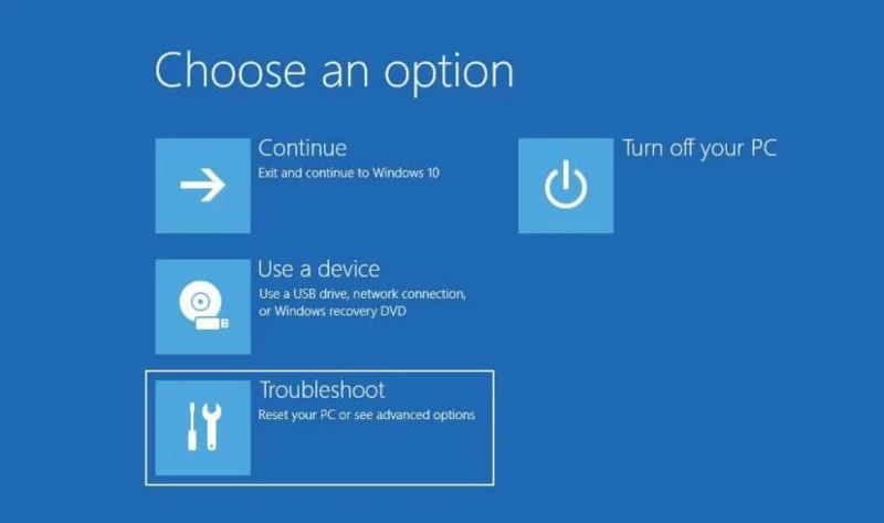 How to access Advanced startup options on Windows 10