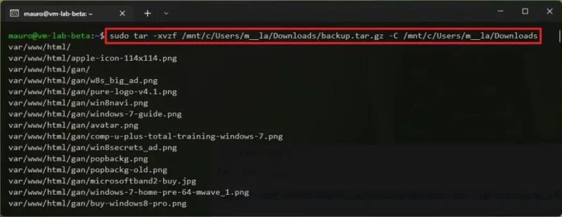 How to extract .tar.gz files on Windows 11