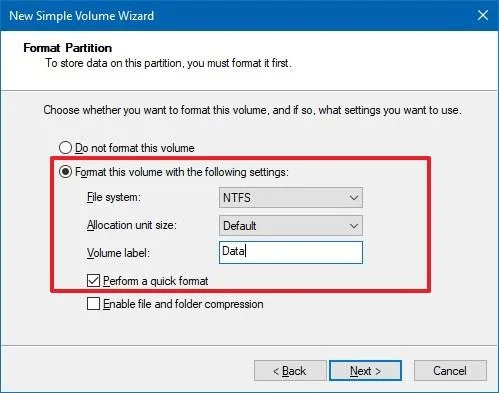 How to create custom partition to install Windows 10