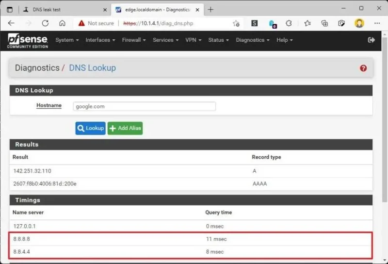 HOW TO CHECK IF NETWORK TRAFFIC IS USING DNS RESOLVER YOU SET