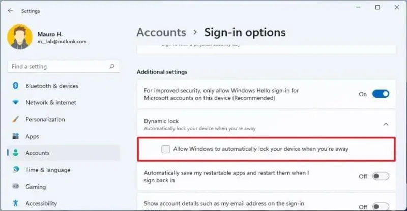 HOW TO ENABLE DYNAMIC LOCK ON WINDOWS 11