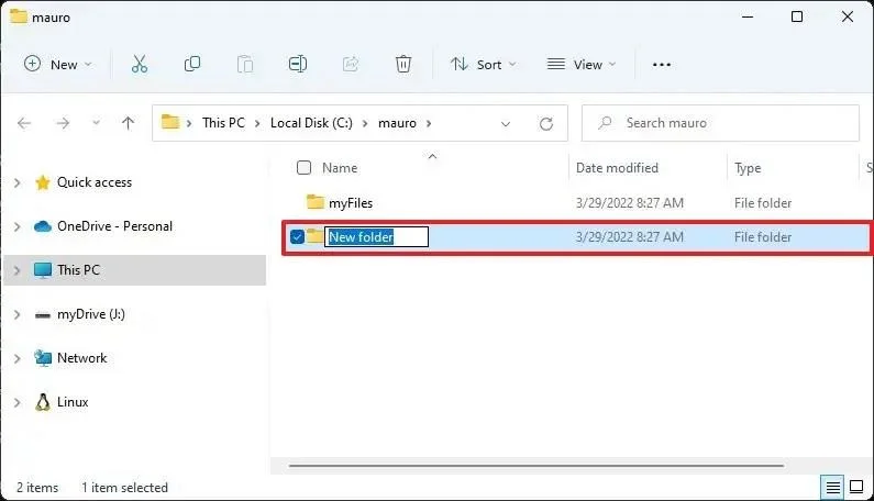 How to create new folder on Windows 11