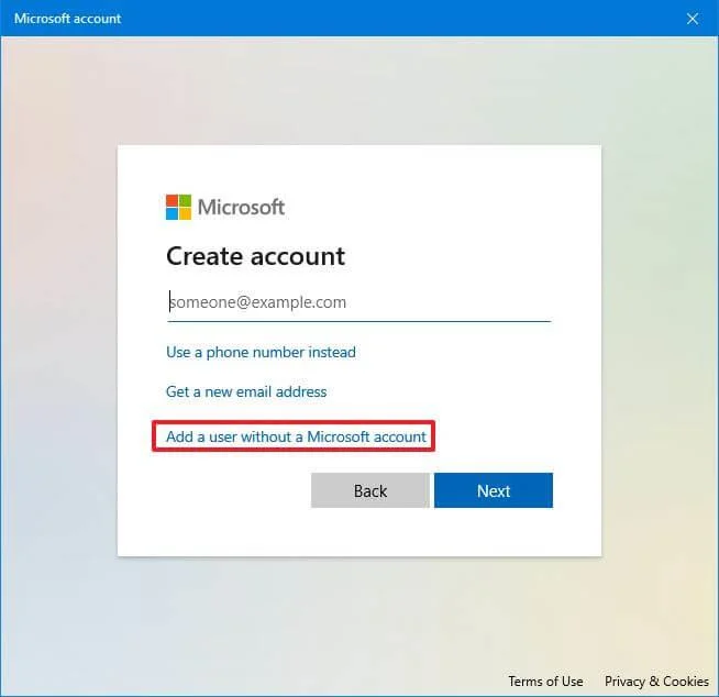 How to create local account on Windows 10