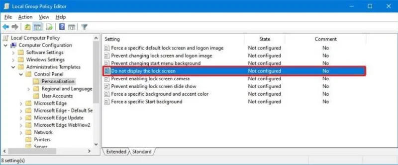 How to disable lock screen on Windows 10