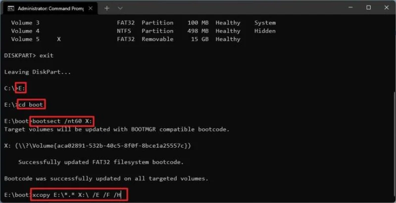 How to create bootable Windows 11 USB with Command Prompt