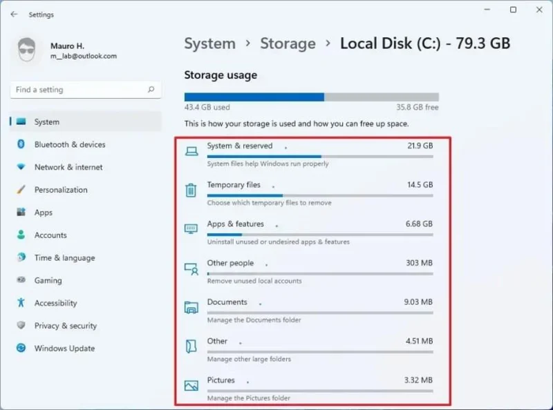 How to see what’s taking up space on drive on Windows 11