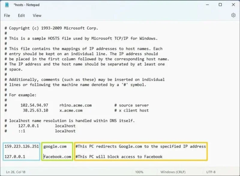 How to quickly edit HOSTS file on Windows 11