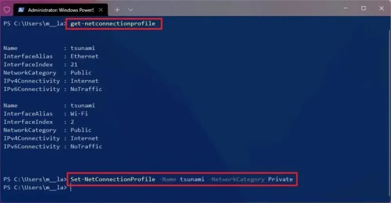 How to change network profile type on Windows 11