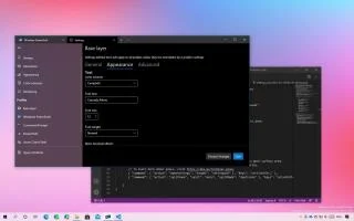 Как включить пользовательский интерфейс настроек в терминале Windows