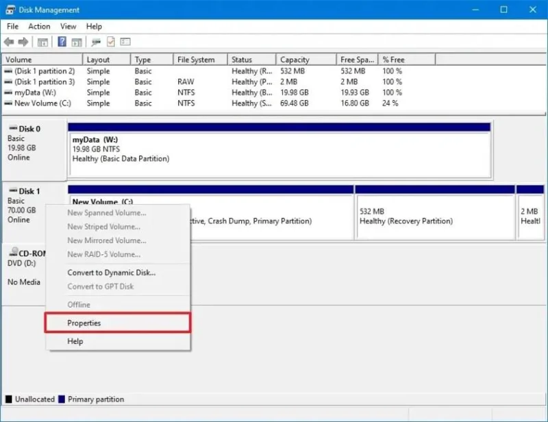 How to check if drive uses GPT or MBR partition style on Windows 10