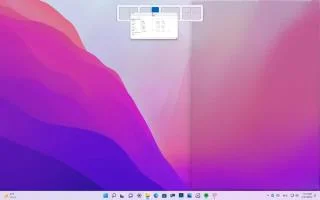Макеты Windows 11 Snap, чтобы получить раскрывающийся список вверху экрана