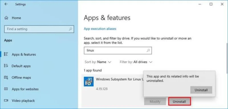 How to uninstall WSL2 on Windows 10