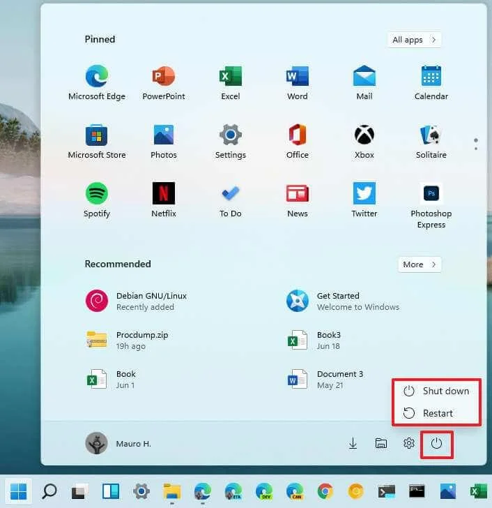 How to shut down Windows 11