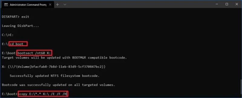 How to create Windows 10 bootable USB with Command Prompt
