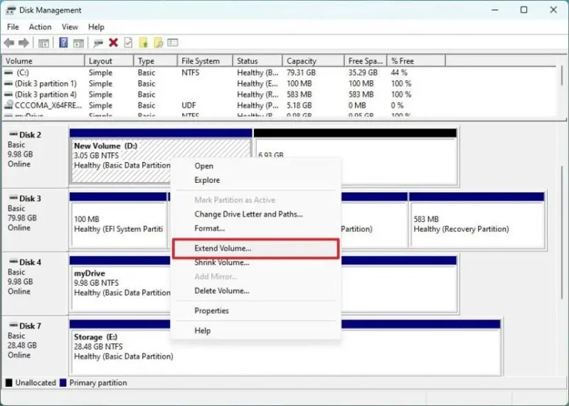 How to change partition size on Windows 11