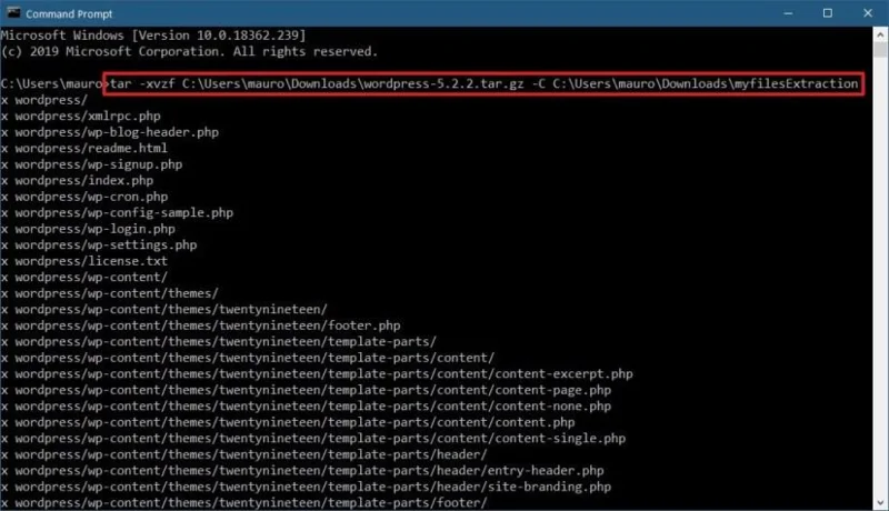 How to quickly extract .tar.gz files on Windows 10