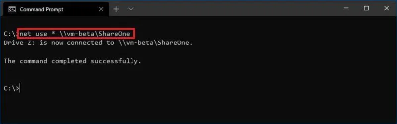 How to map network drive using Command Prompt on Windows 10