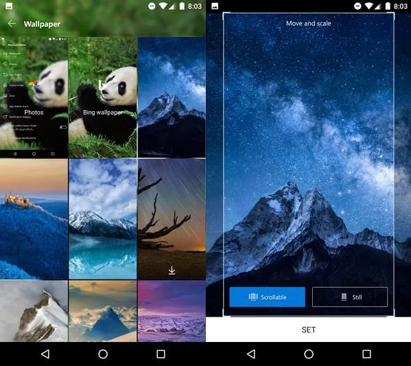 Establecer fondo de pantalla en Microsoft Launcher