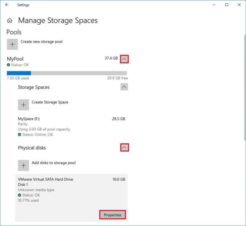 How to remove drive from pool in Storage Spaces on Windows 10