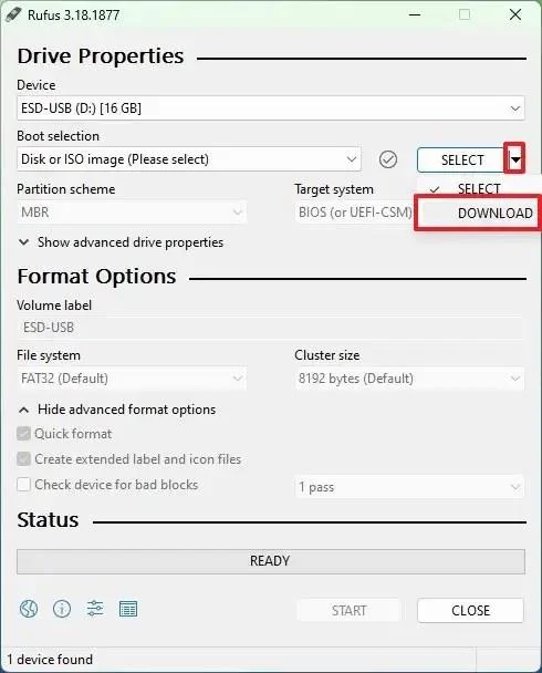 Descarga ISO desde Rufus