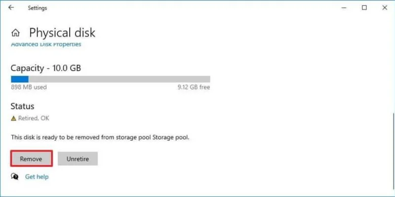 How to delete pool in Storage Spaces on Windows 10