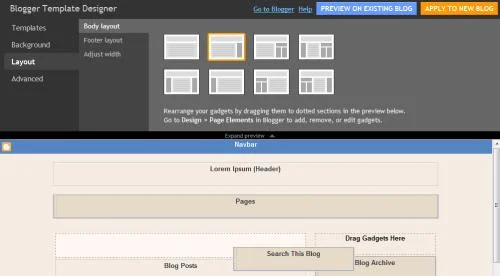 New Google Blogger Template Designer