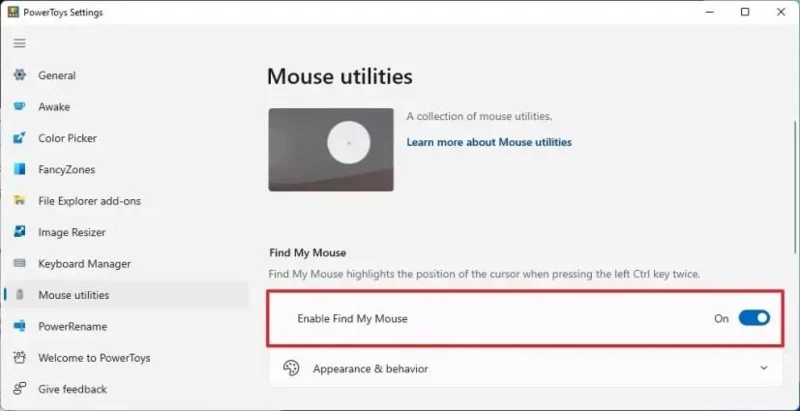 How to quickly find mouse pointer location on Windows 11