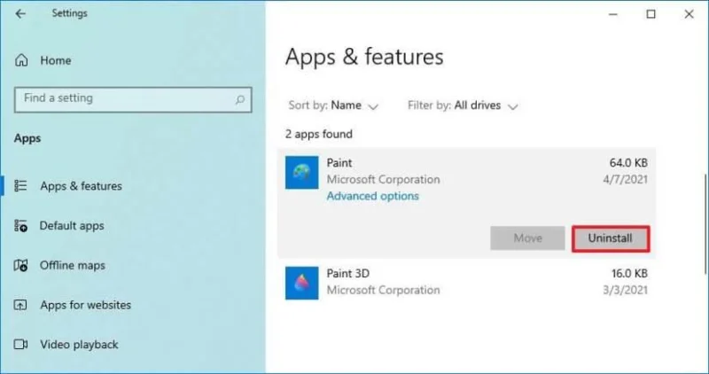 How to uninstall Microsoft Paint app on Windows 10