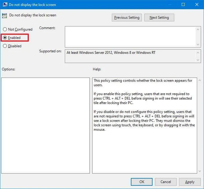 How to disable lock screen on Windows 10