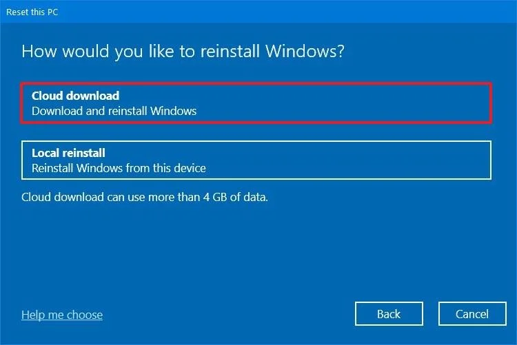 Windows 10 ‘Reset this PC’ feature gets ‘Cloud Download’ option