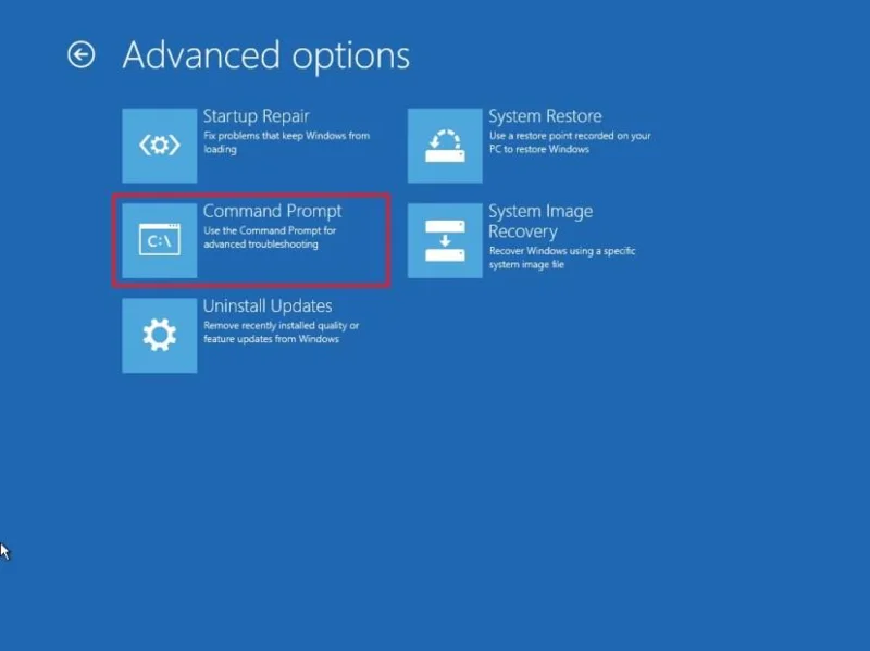 How to uninstall driver from recovery environment on Windows 10