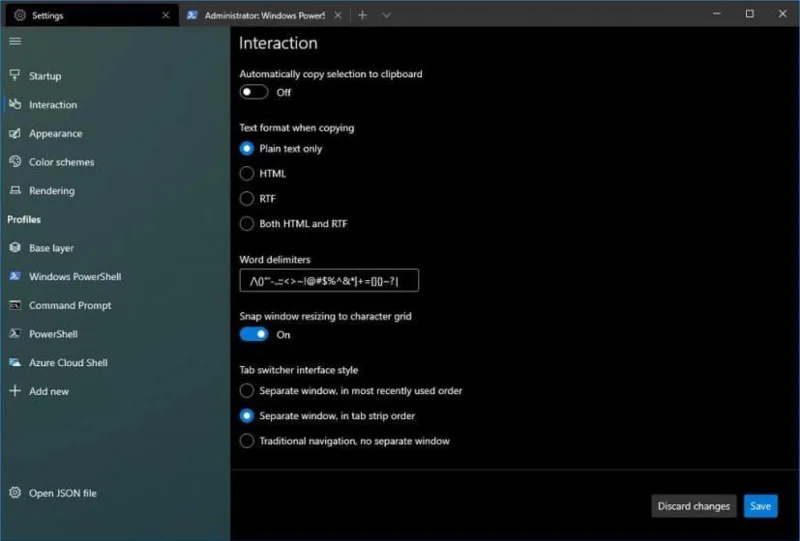 WINDOWS TERMINAL NEW SETTINGS UI CLOSER LOOK