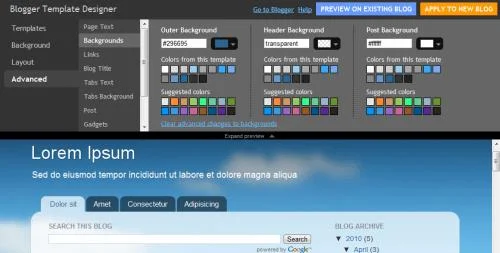 New Google Blogger Template Designer