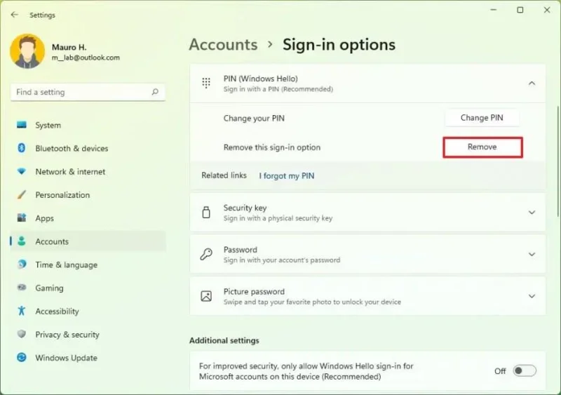 วิธีลบ PIN แม้ว่าตัวเลือกจะเป็นสีเทาใน Windows 11
