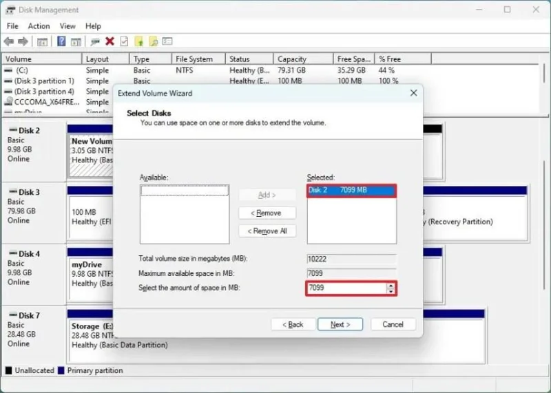 How to change partition size on Windows 11