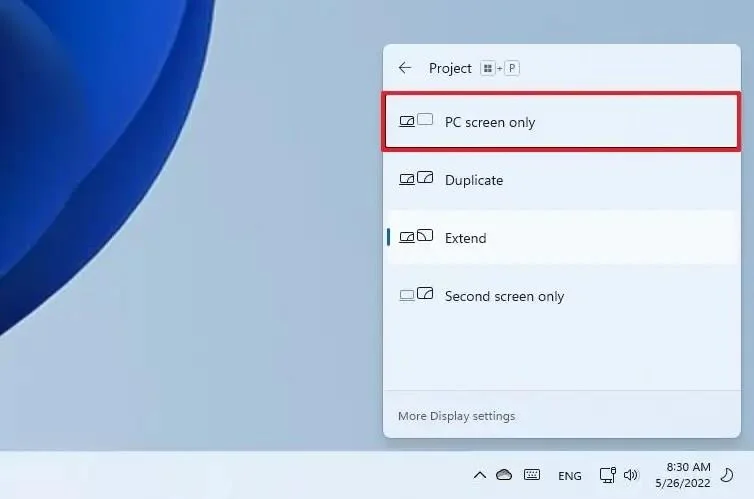 How to disconnect display on Windows 11