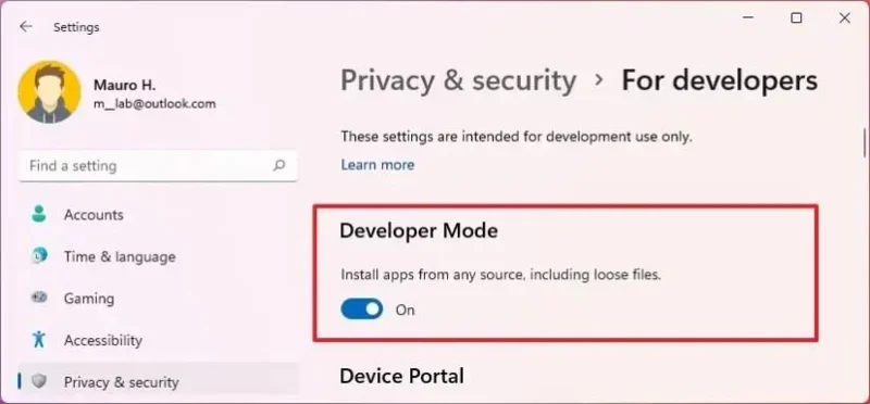 Windows 11에서 개발자 모드 활성화하는 방법