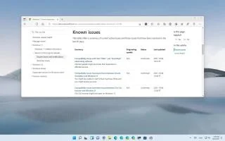 Các sự cố đã biết đối với Windows 11 khi chặn nâng cấp