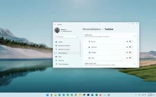 Как удалить поиск, представление задач, виджеты, чат с панели задач в Windows 11