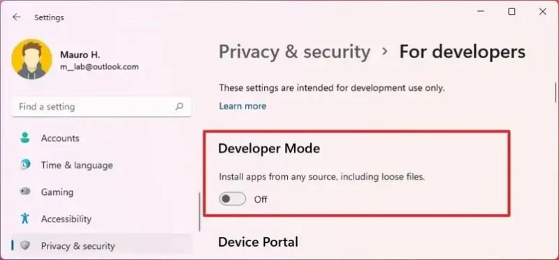Windows 11에서 개발자 모드 비활성화하는 방법