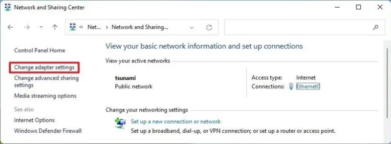 How to remove static IP address on Windows 11