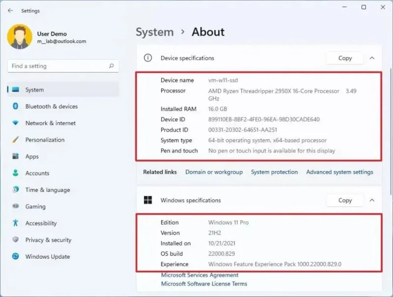 How to check computer specs on Windows 11