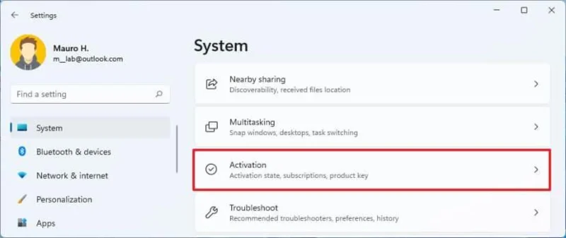Windows 11 Pro 활성화 페이지 접근 방법