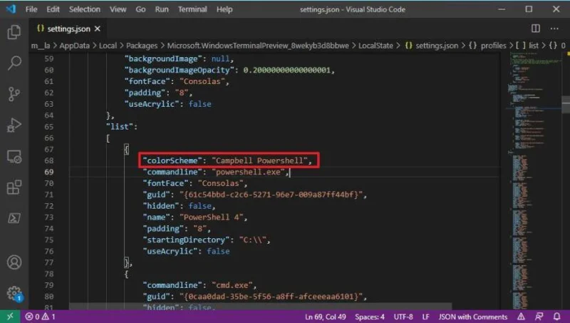 How to restore blue background in PowerShell on Windows Terminal